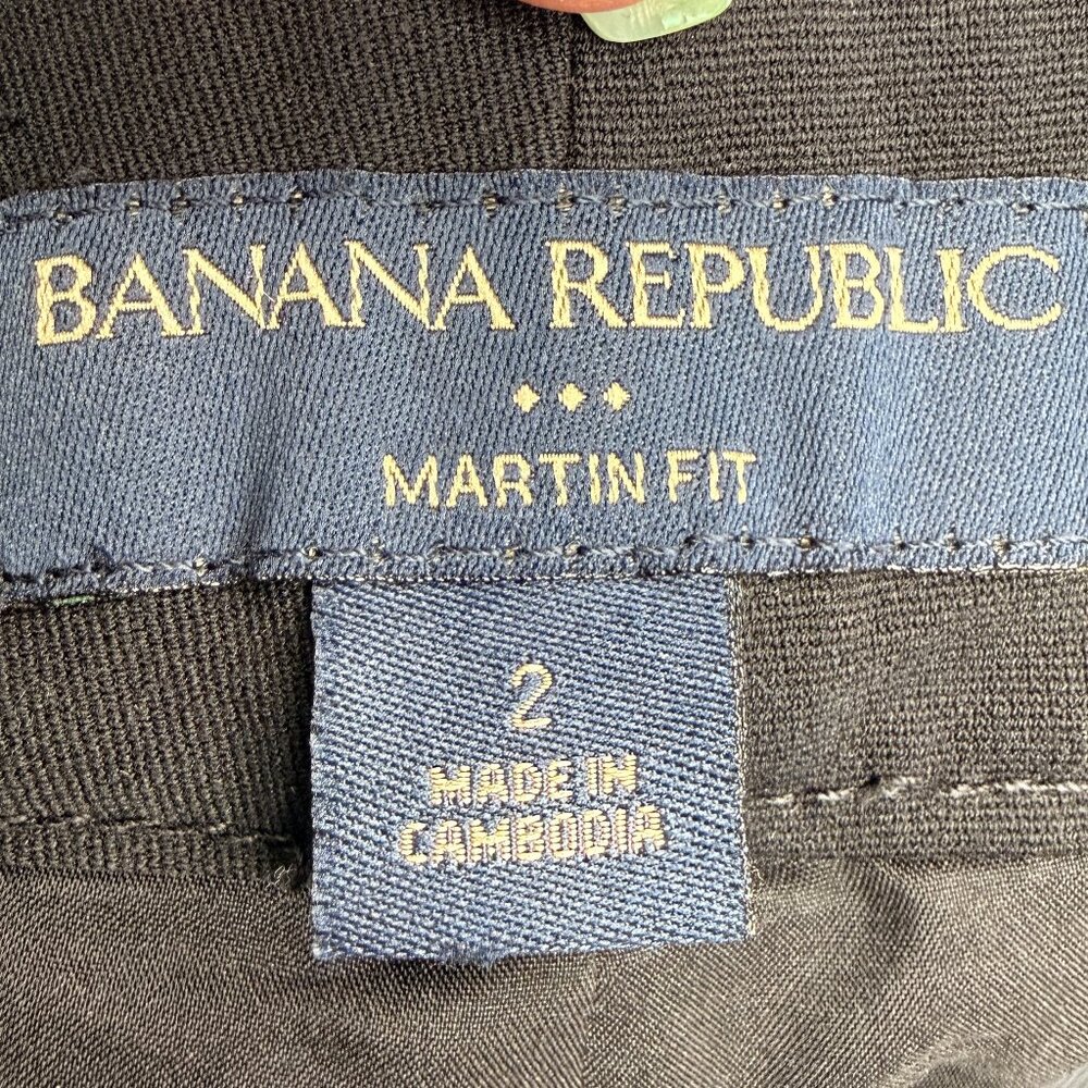 BANANA REPUBLIC Women's EUC Martin Fit Tuxedo Stripe Lined Trousers | Size 2 - Picture 7 of 10